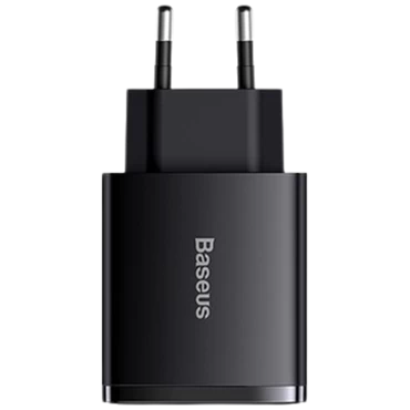 Củ sạc nhanh Baseus Compact 30W 3 cổng 2 x USB-A + USB-C - Chính hãng Đen