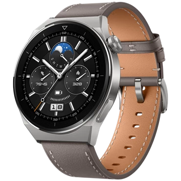 Đồng hồ thông minh Huawei Watch GT3 Pro Classic (Dây da xám) - Chính hãng Xám