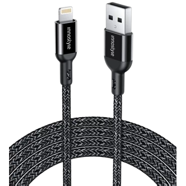 Cáp Innostyle PowerFlex USB-A To Lightning 1.5M 20/30/60W - Chính hãng Black