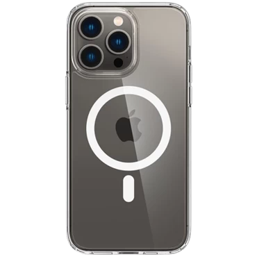 Ốp Lưng Spigen Crystal Hybrid Magfit White iPhone 14 Pro Max - Chính hãng Trong suốt