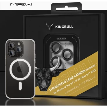  Cường lực camera Mipow KINGBULL TITANSHIELD PROTECTOR iPhone 15|15 Pro Max Black