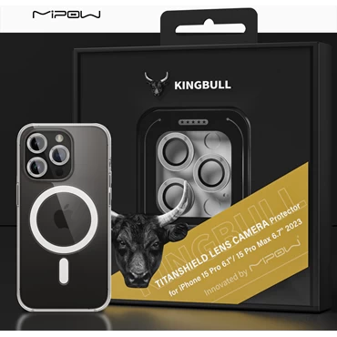  Cường lực camera Mipow KINGBULL TITANSHIELD PROTECTOR iPhone 15|15 Pro Max Silver