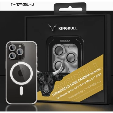 Cường lực camera Mipow KINGBULL TITANSHIELD PROTECTOR iPhone 15|15 Pro Max - Chính hãng