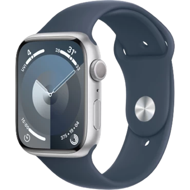 Apple Watch Series 9 - GPS, 45mm - Vỏ Nhôm Dây Cao Su - Chính hãng Bạc