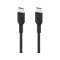 Cáp sạc nhanh USB Type C - C BOOST↑CHARGE™ Belkin 60W vỏ dù 1M - Chính Hãng Màu Đen