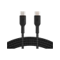 Cáp sạc nhanh USB Type C - C BOOST↑CHARGE™ Belkin 60W vỏ dù 1M - Chính Hãng Màu Đen